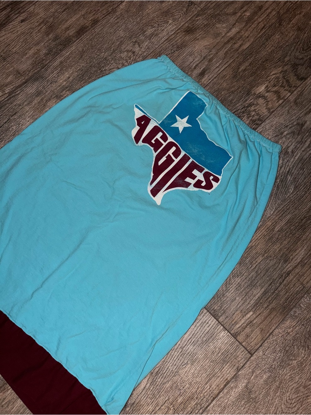 Texas A&M Aggies Aqua Maroon Strapless Tube Game Day Dress L XL